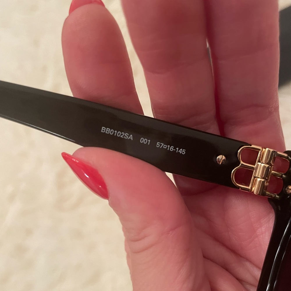 Balenciaga Black Rectangular Sunglasses - Picture 4 of 4